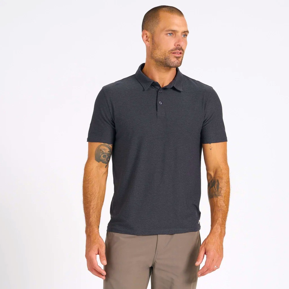 Vuori Charcoal Heather Men's Strato Tech Polo